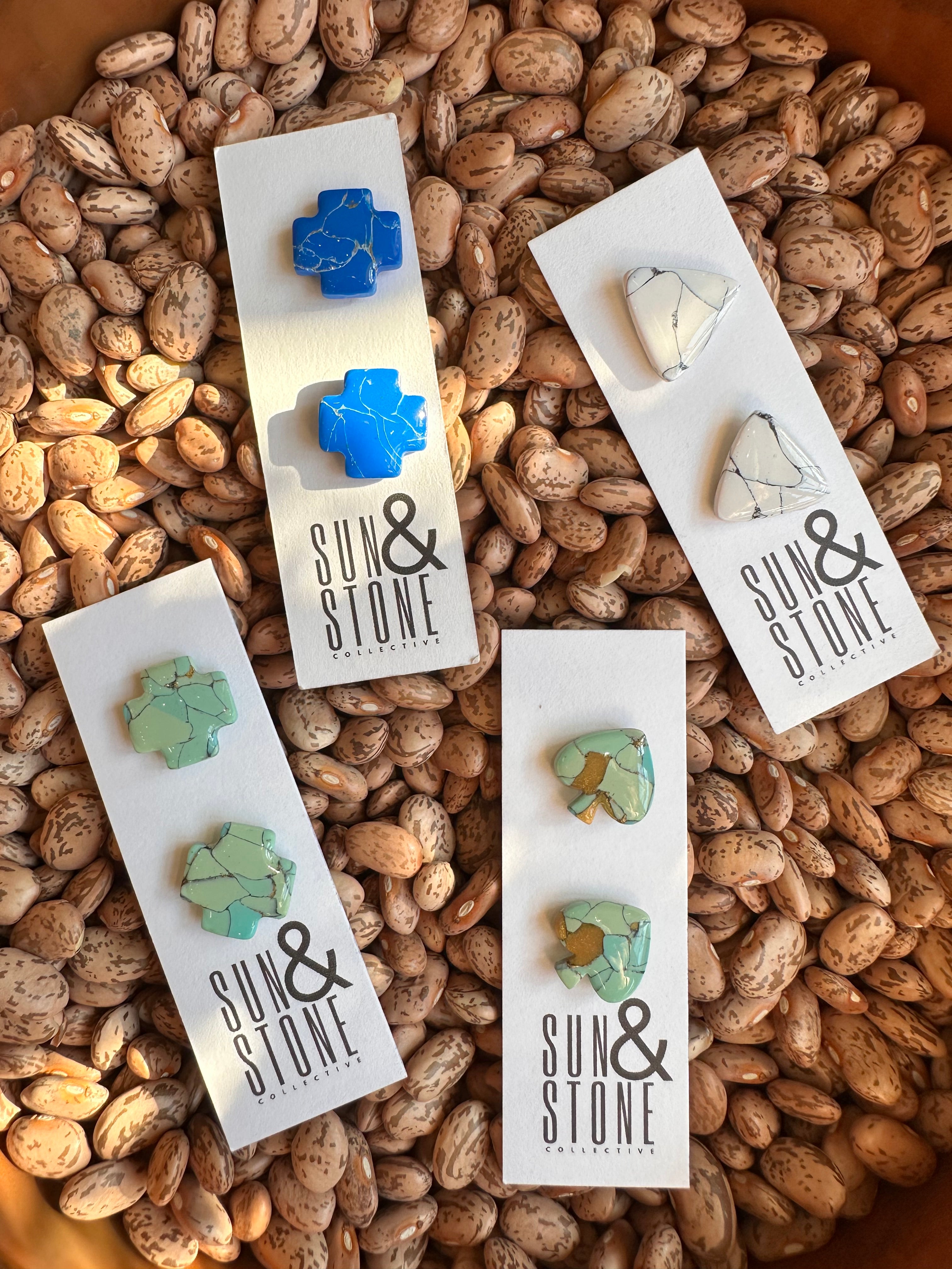 Sun & Stone Spade Earrings