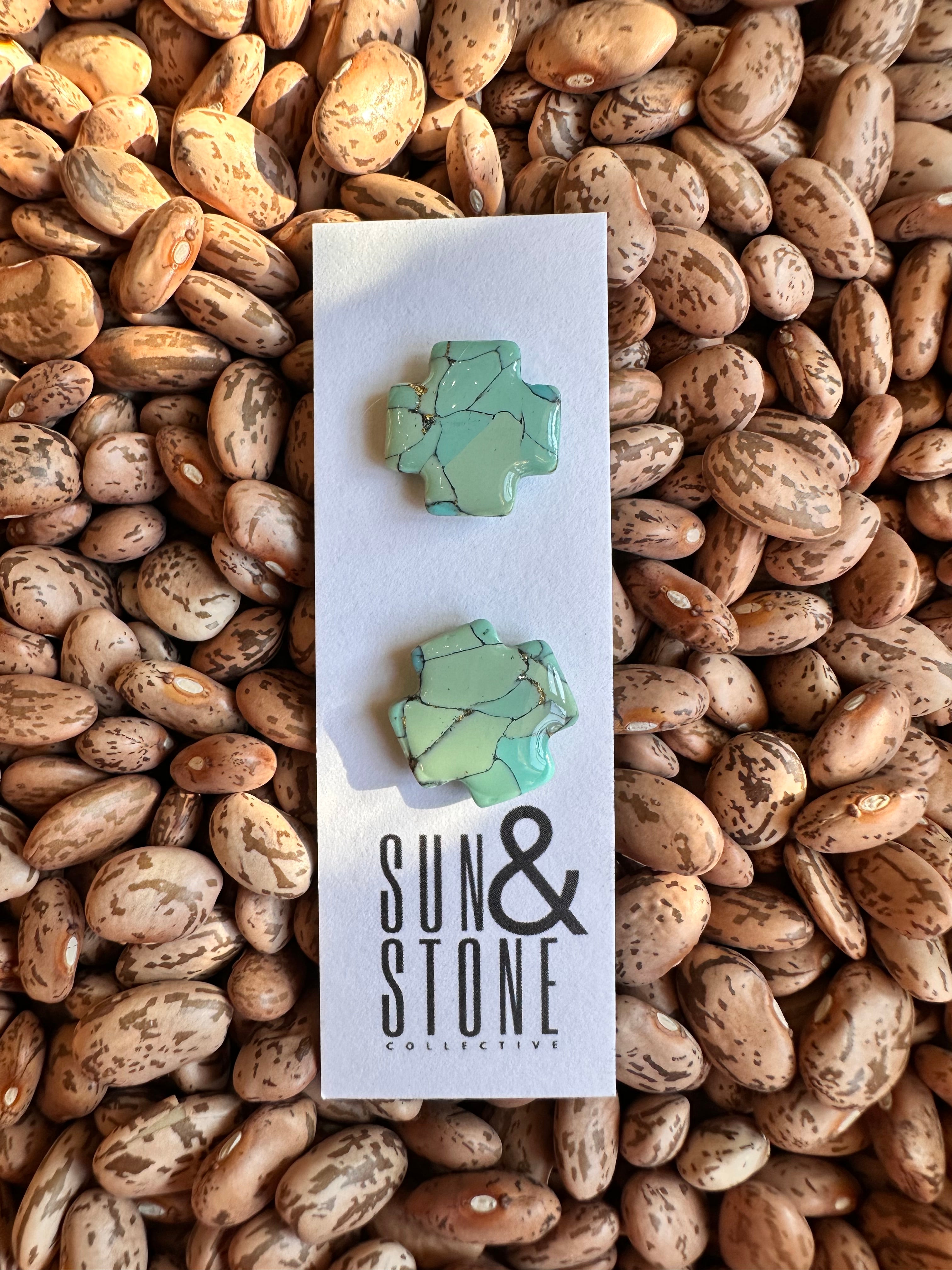 Sun & Stone Spade Earrings