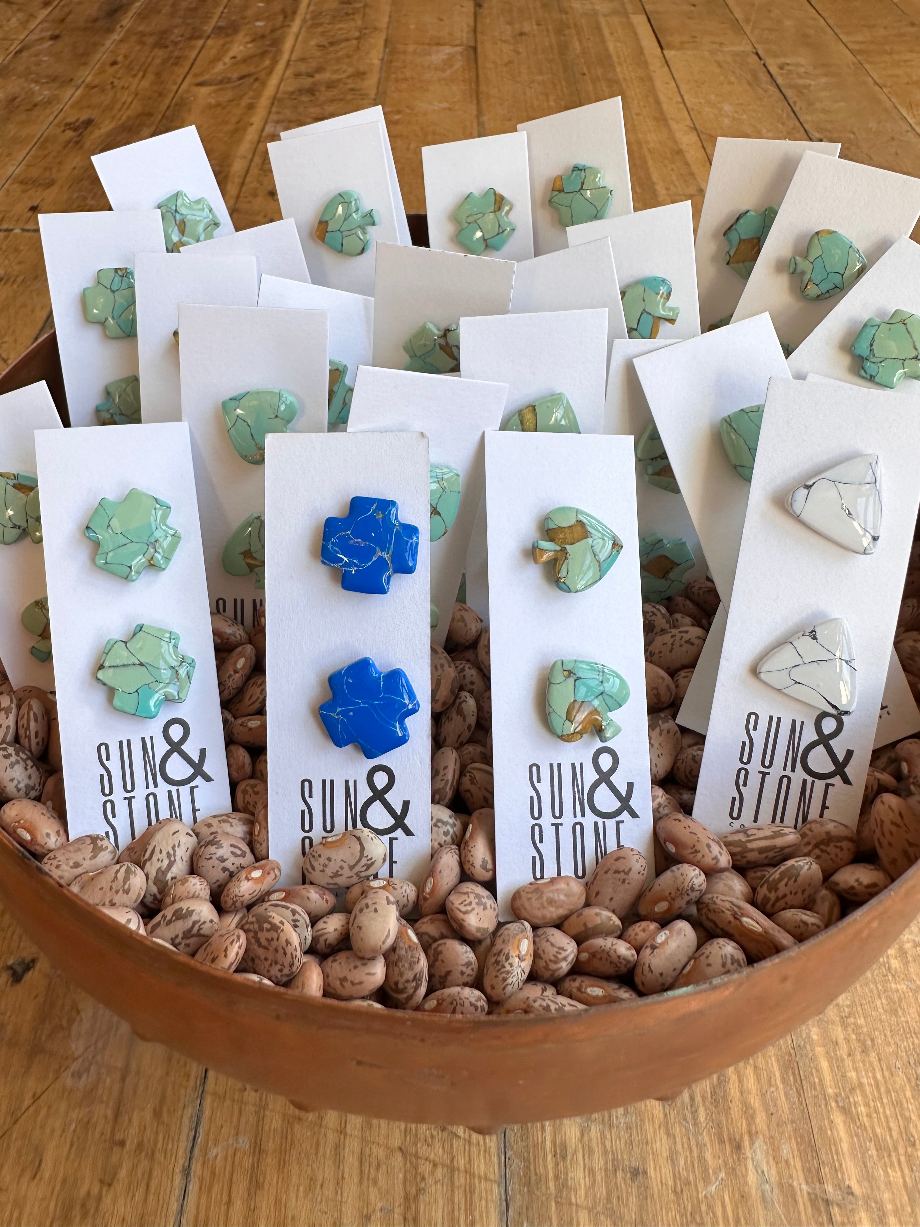 Sun & Stone Spade Earrings