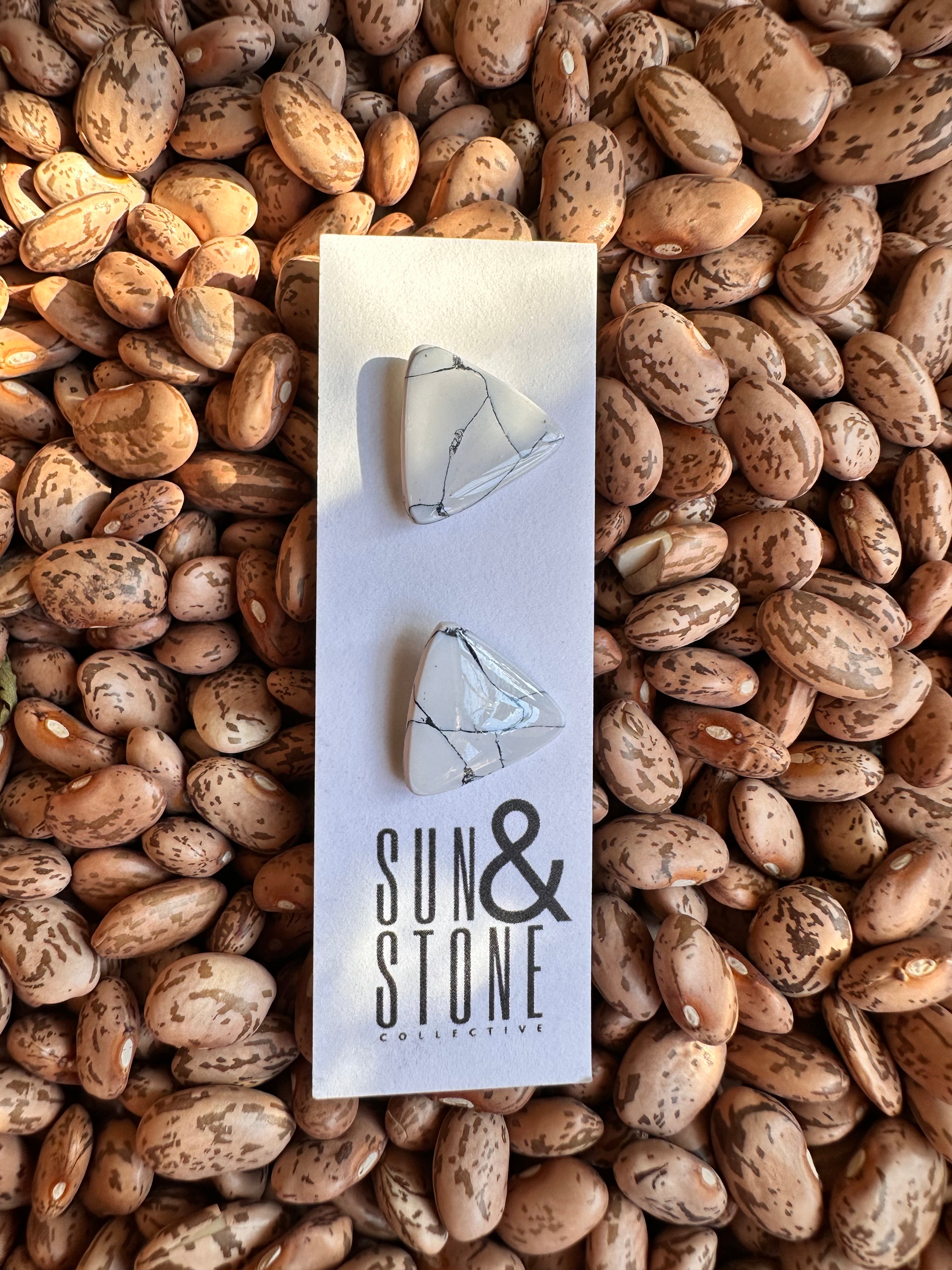 Sun & Stone Spade Earrings