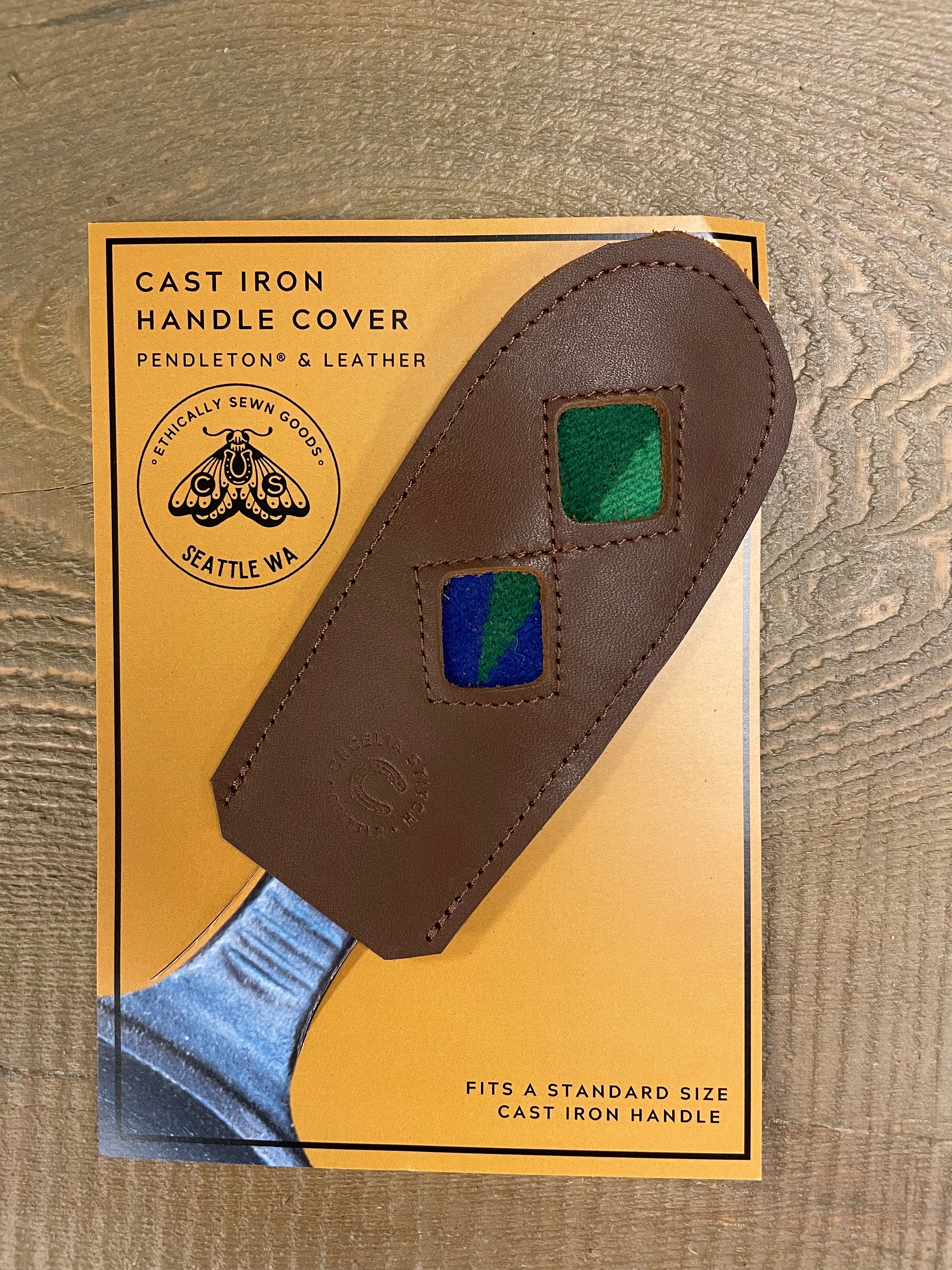 Leather + Wool Cast Iron Handle Cover